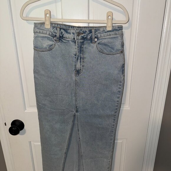 Meshki Acacia Denim Midi Skirt in Light Blue, Size Small - Picture 4 of 7